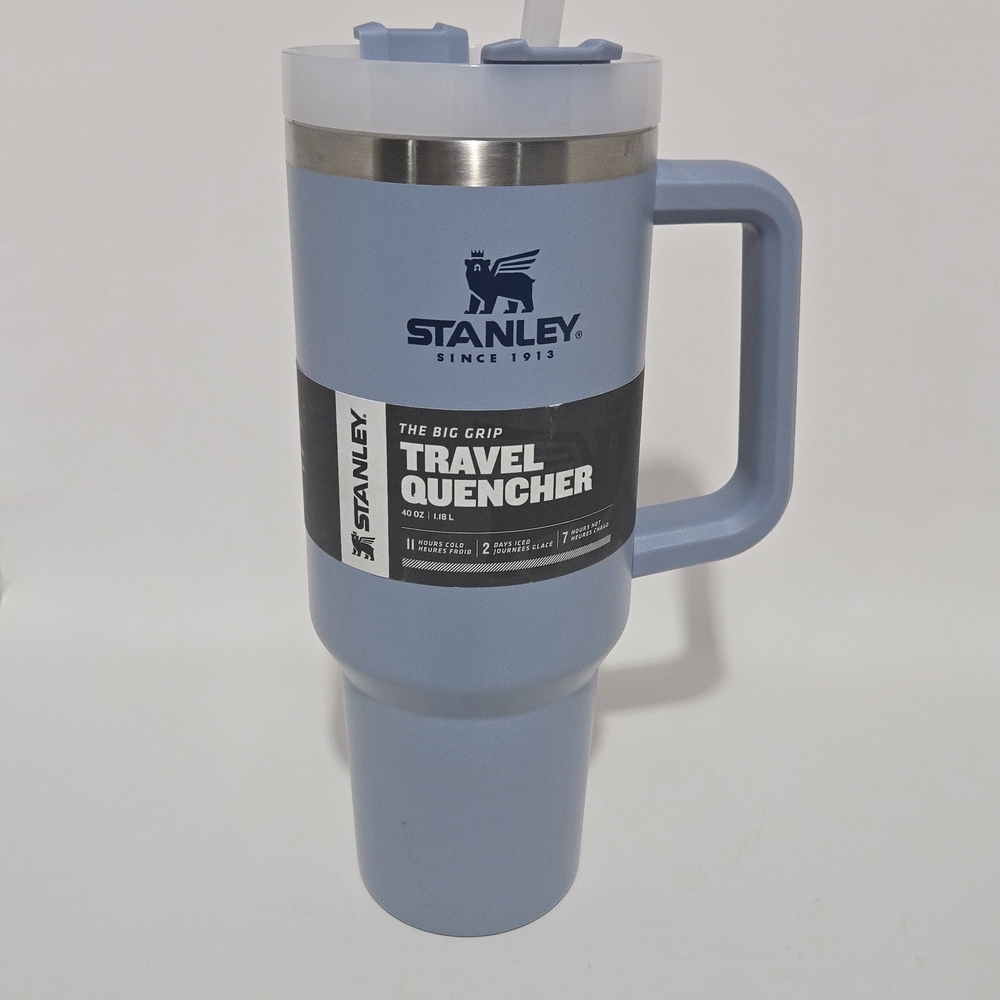 NWT Stanley 40 Oz Light Blue Travel Quencher Mug with Handle